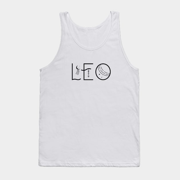 Leo celestial typeography Tank Top by lilacleopardco